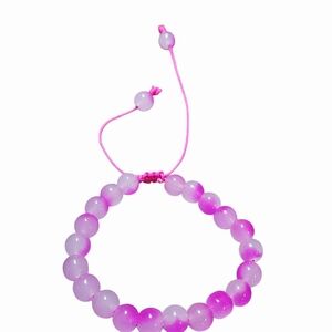 Pink Beaded Macrame Bracelet